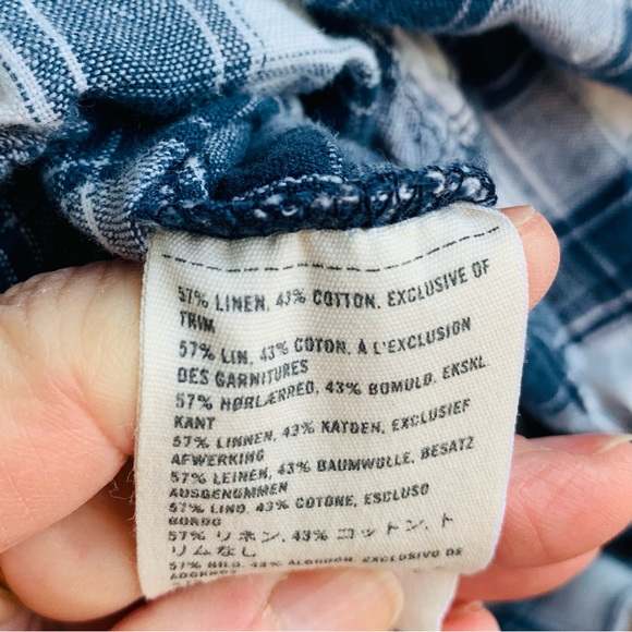 Abercrombie & Fitch Romper Navy Blue White Plaid Racer Back Fun Vaction Medium - Picture 9 of 10